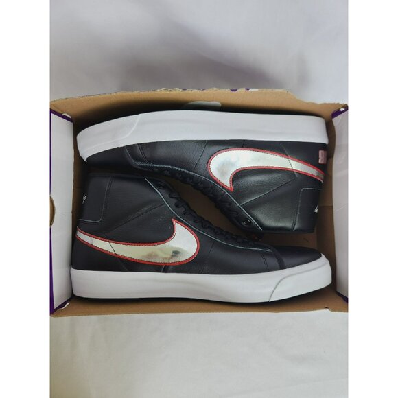 14 MEN\'S NIKE ZOOM BLAZER MID PRO GT FN4182-001 BLACK SILVER RED main image 7